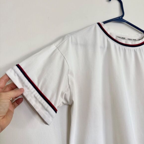 Tuckernuck TNUCK Sport Americana Piped Cotton Cropped Ryan Boyfriend Tee - Picture 4 of 7